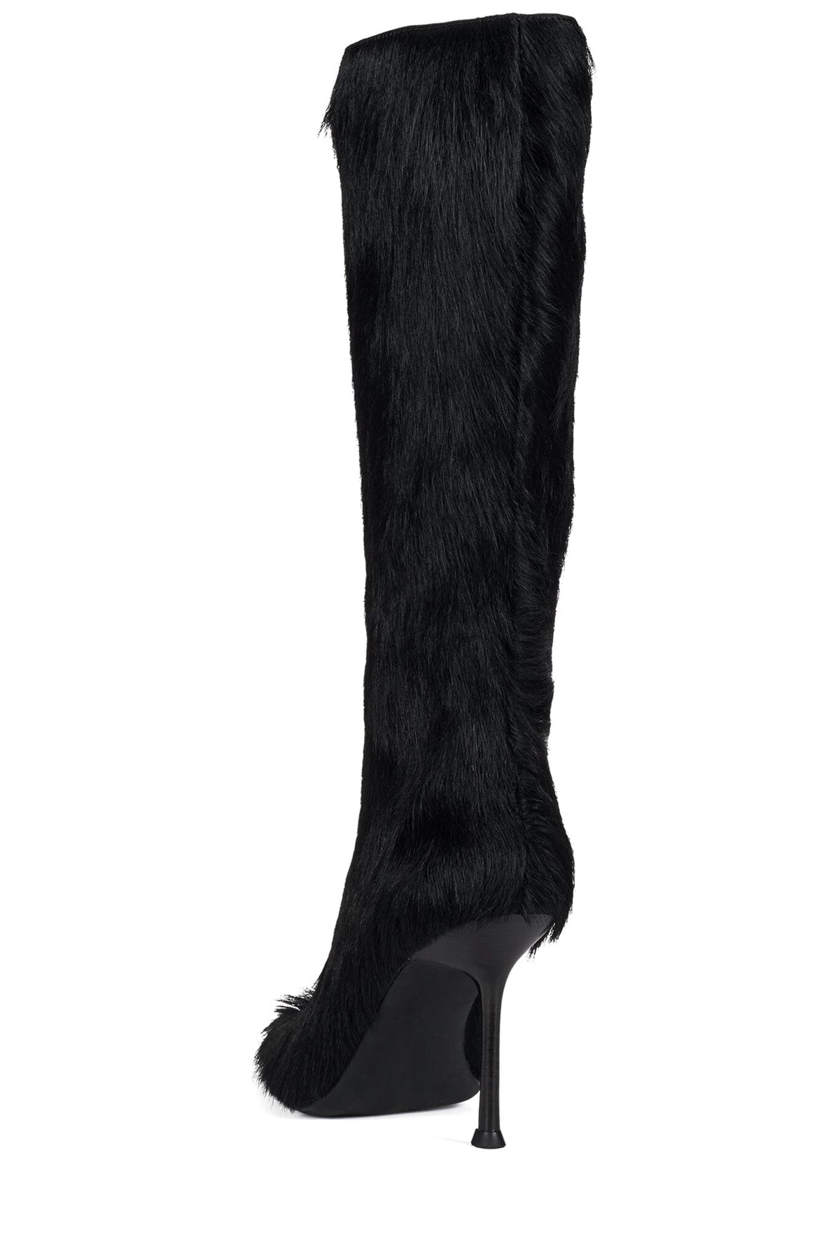 DARLING-3F Jeffrey Campbell Stiletto Boot Black Long Hair