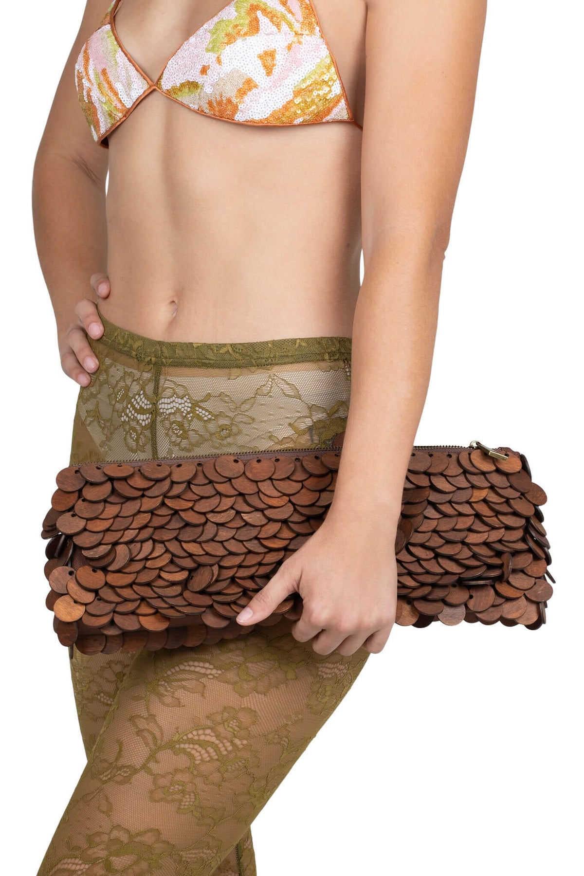DE-MADERA Jeffrey Campbell Clutch Light Brown Combo _hover