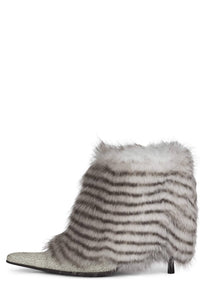 DEFROST Jeffrey Campbell Ankle Boot Ice Crackle White Grey