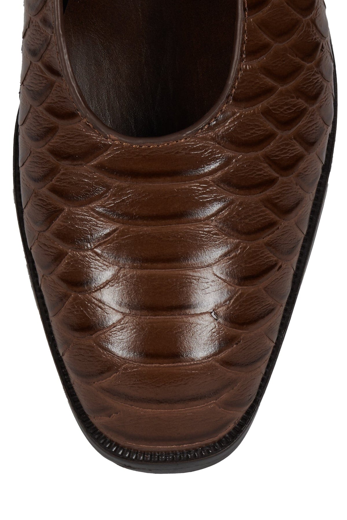 DELAMAR Jeffrey Campbell Block Heel Pump Brown Snake