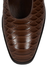 DELAMAR Jeffrey Campbell Block Heel Pump Brown Snake
