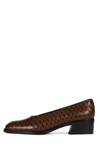 DELAMAR Jeffrey Campbell Block Heel Pump Brown Snake