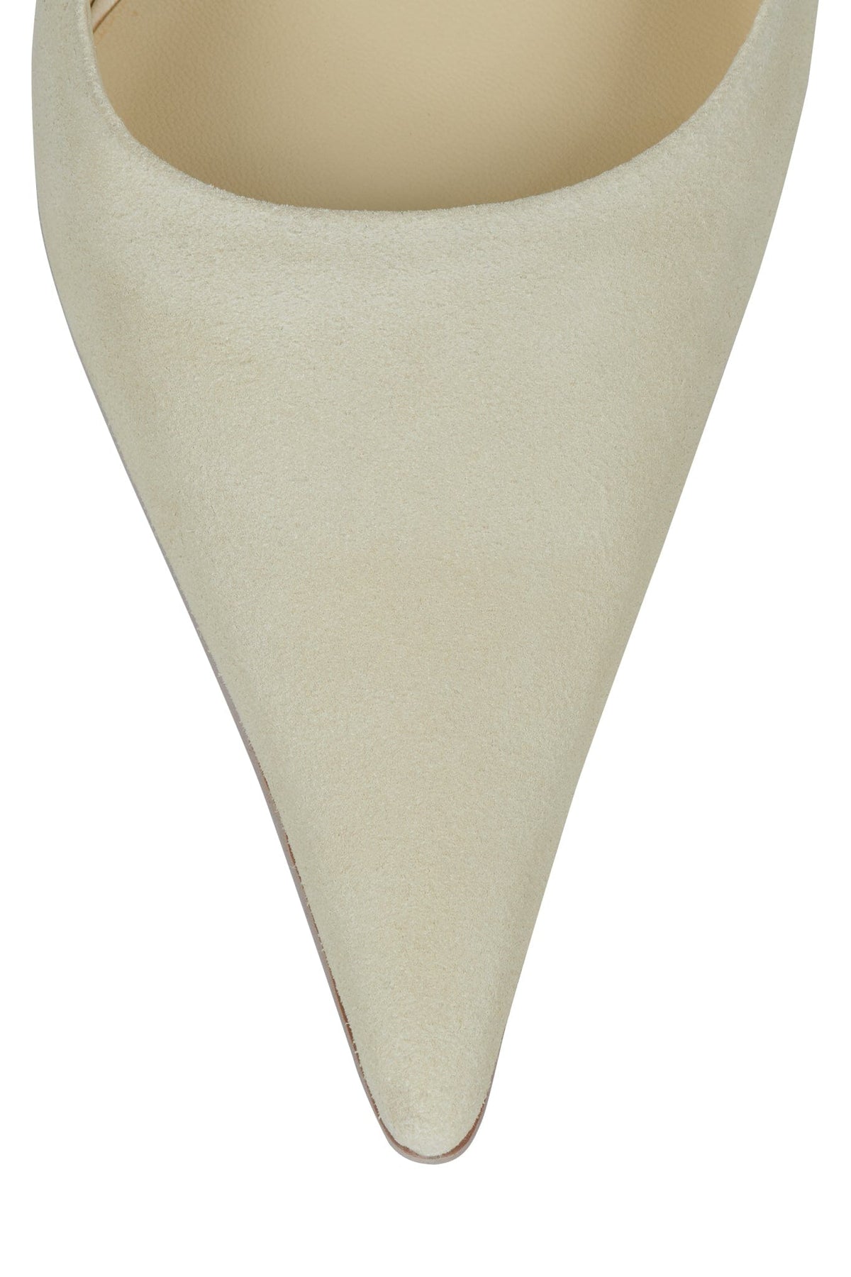 DELIBERATE Heeled Mule Ivory Suede White Stack