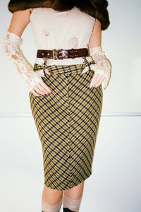 THE-DRAMA Jeffrey Campbell Platform Pump Yellow Plaid Tweed