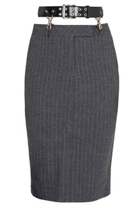 DELPHY SKIRT Skirt YYH Dark Grey Pinstripe XS 