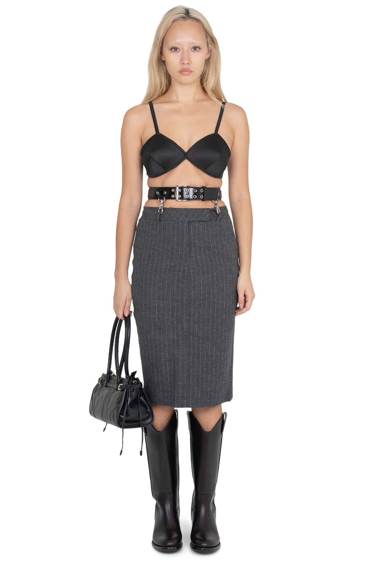 DELPHY SKIRT Skirt YYH Dark Grey Pinstripe XS 