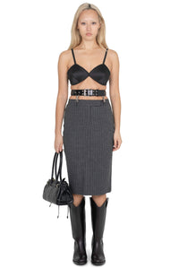 DELPHY SKIRT Skirt YYH Dark Grey Pinstripe XS 