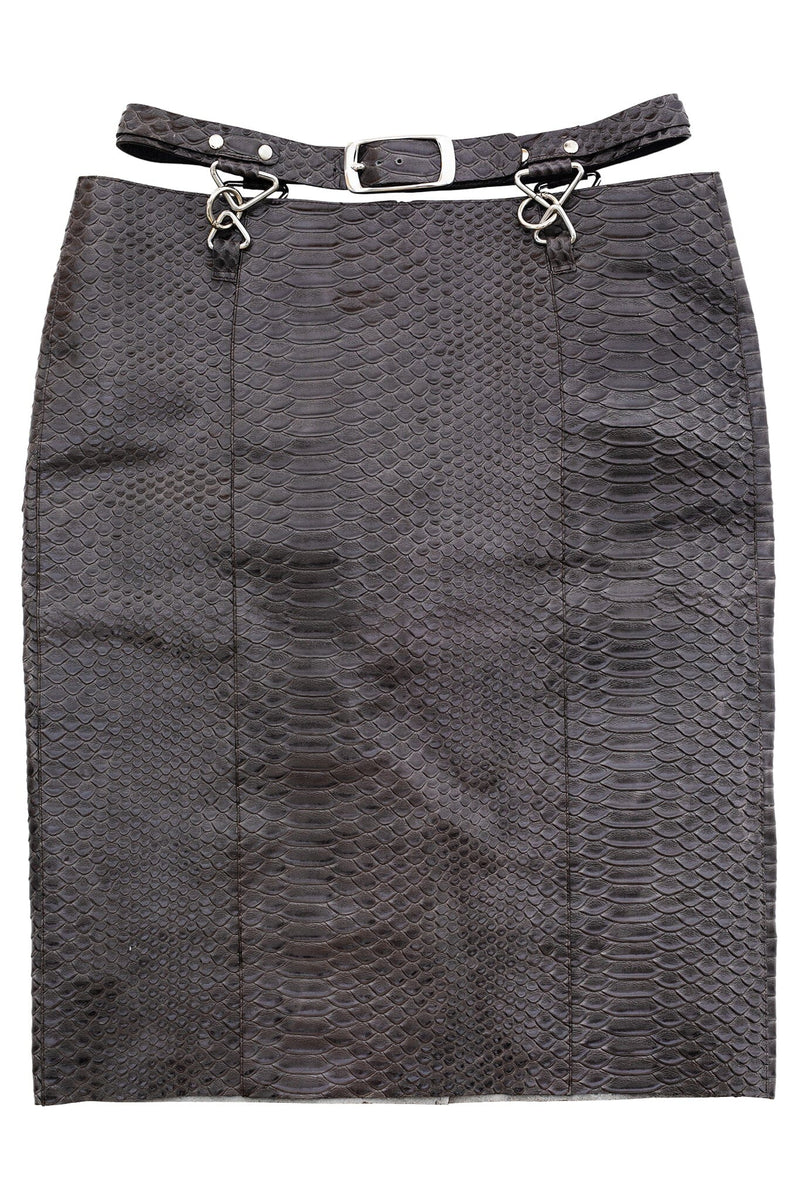 DEMITRIA Jeffrey Campbell Pencil Skirt Grey Snake