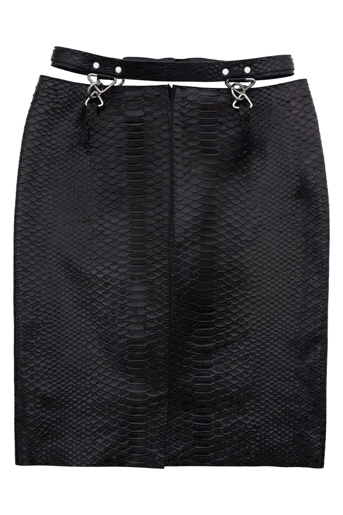 DEMITRIA Jeffrey Campbell Pencil Skirt Black Snake