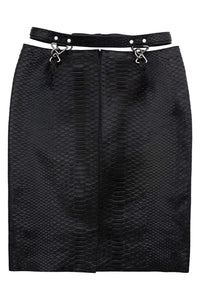 DEMITRIA Jeffrey Campbell Pencil Skirt Black Snake