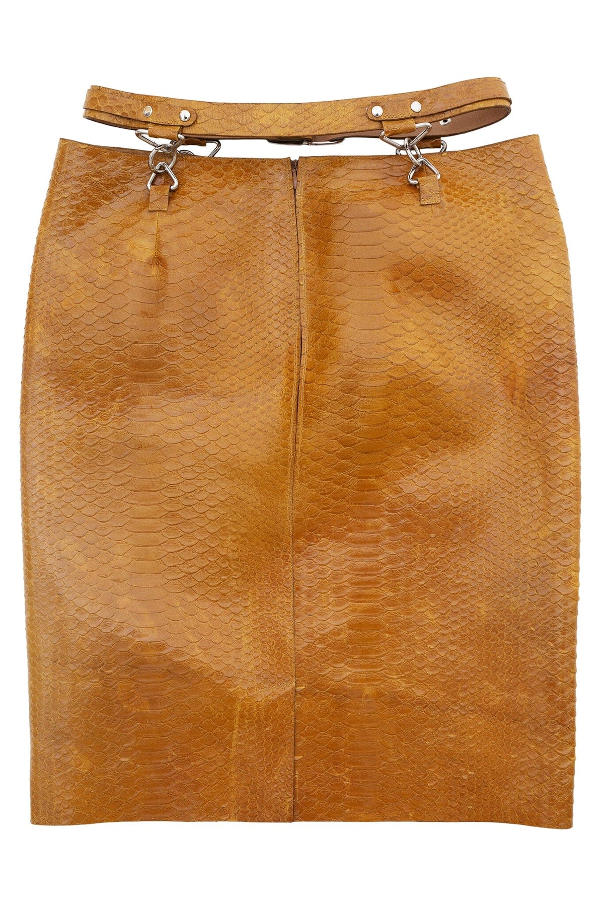 DEMITRIA Jeffrey Campbell Pencil Skirt Mustard Snake