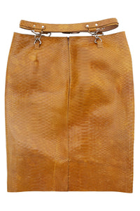 DEMITRIA Jeffrey Campbell Pencil Skirt Mustard Snake