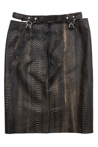 DEMITRIA Jeffrey Campbell Pencil Skirt Bronze Snake