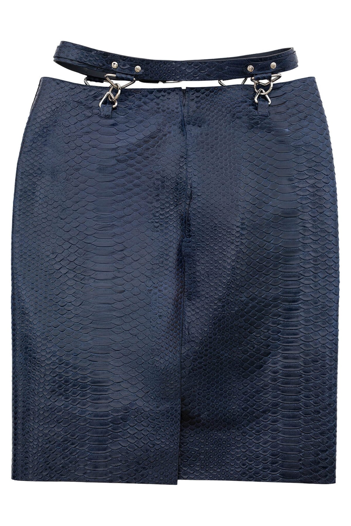 DEMITRIA Jeffrey Campbell Pencil Skirt Navy Snake