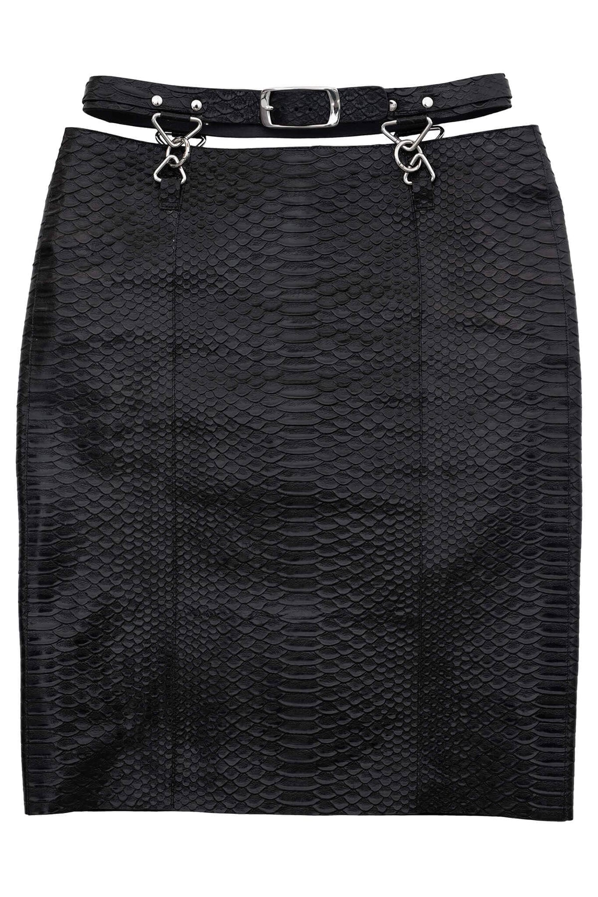 DEMITRIA Jeffrey Campbell Pencil Skirt Black Snake