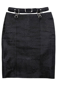 DEMITRIA Jeffrey Campbell Pencil Skirt Black Snake
