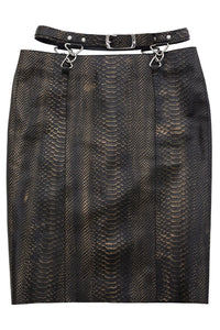 DEMITRIA Jeffrey Campbell Pencil Skirt Bronze Snake
_hover