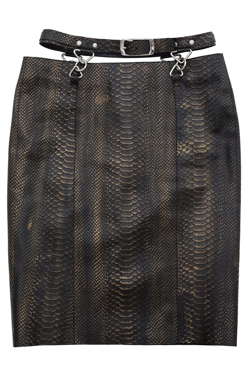 DEMITRIA Jeffrey Campbell Pencil Skirt Bronze Snake
_hover