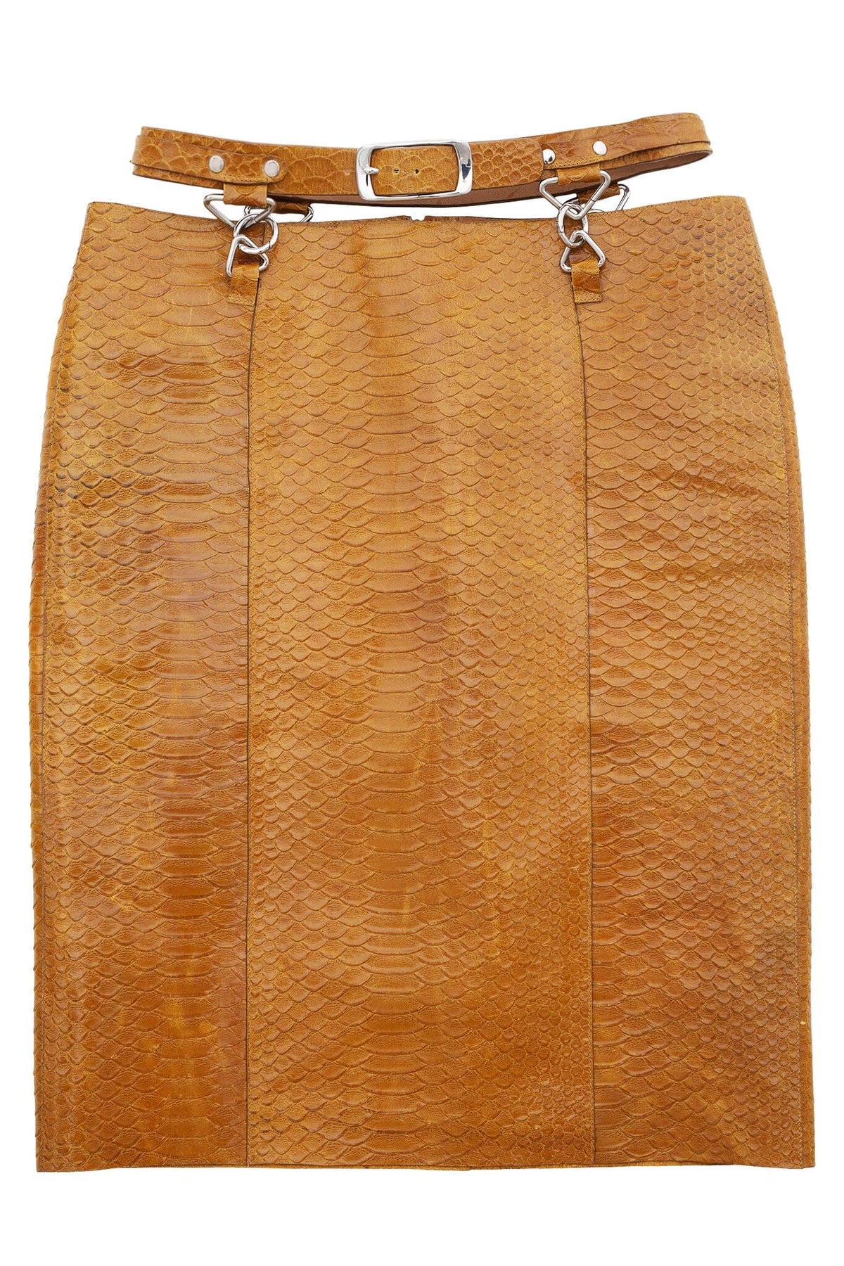 DEMITRIA Jeffrey Campbell Pencil Skirt Mustard Snake