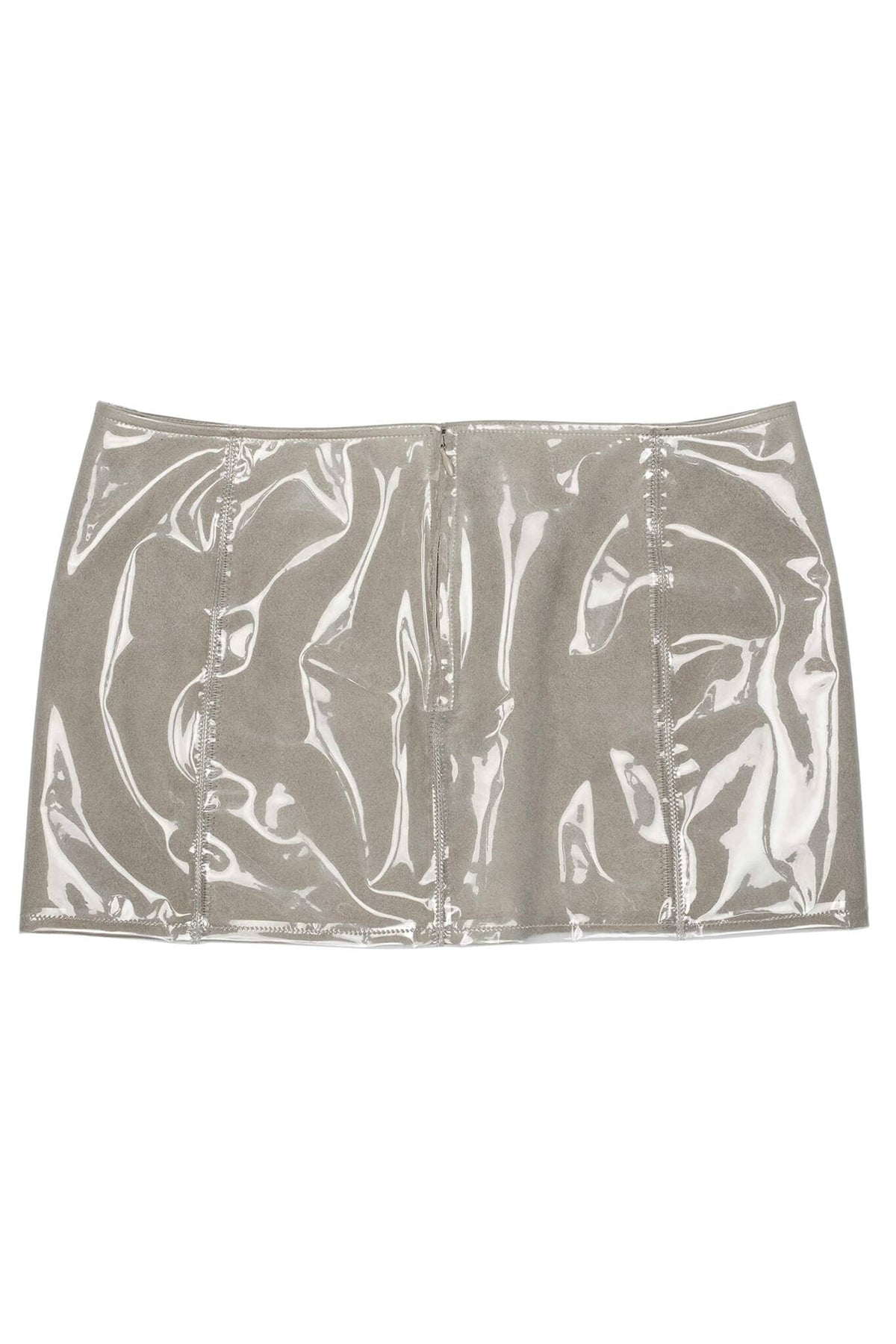 DEMOLISH Jeffrey Campbell Deconstructed Mini Skirt Grey Clear Combo