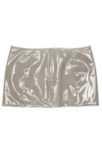 DEMOLISH Jeffrey Campbell Deconstructed Mini Skirt Grey Clear Combo