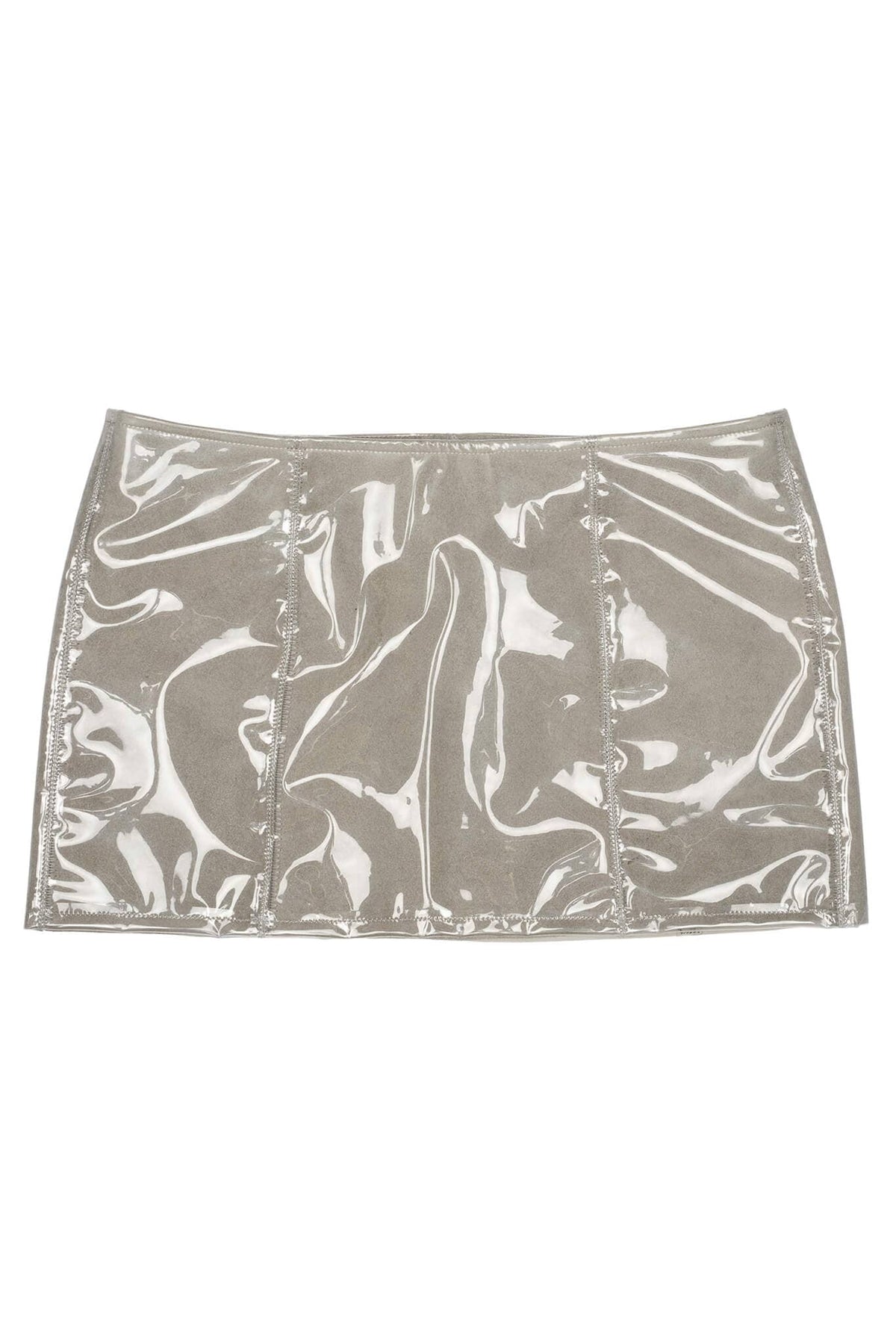 DEMOLISH Jeffrey Campbell Deconstructed Mini Skirt Grey Clear Combo