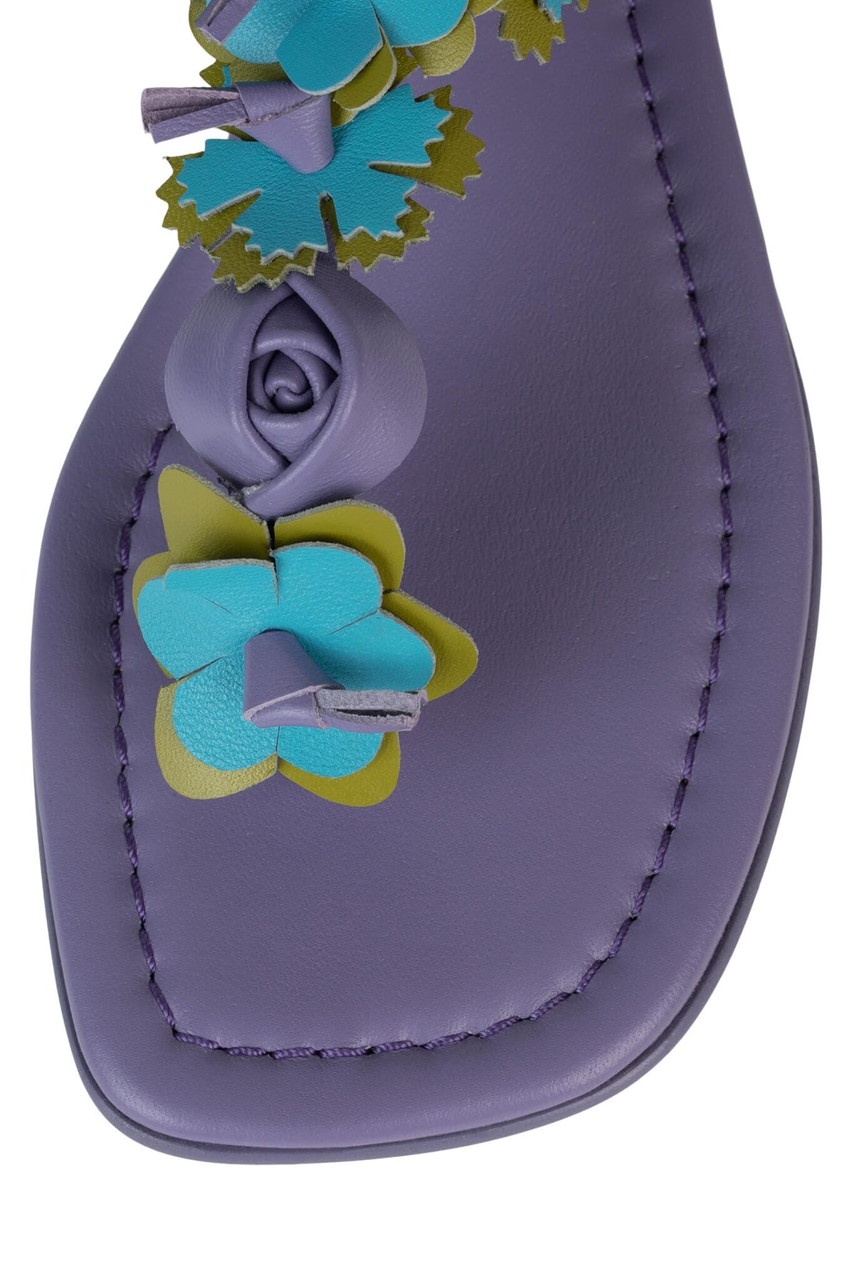 DIANTHUS Jeffrey Campbell Flat Sandals Purple Blue Yellow Combo
