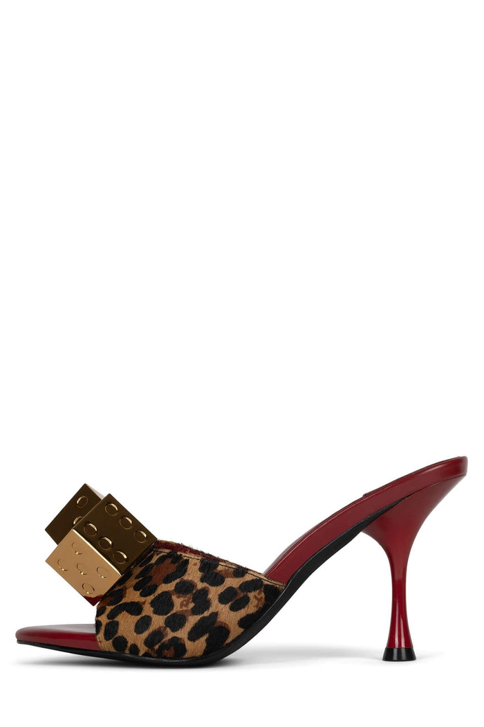 DICE-F Heeled Sandal DV Beige Brown Cheetah Red 6 