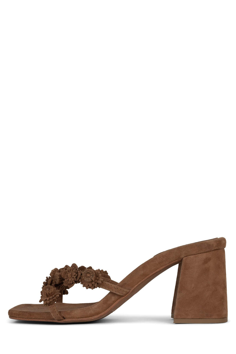 DITZY Jeffrey Campbell Heeled Sandal Dark Natural Suede