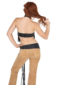 DONT-DARE Jeffrey Campbell Leather Belt Black Silver