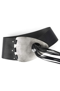 DONT-DARE Jeffrey Campbell Leather Belt Black Silver
