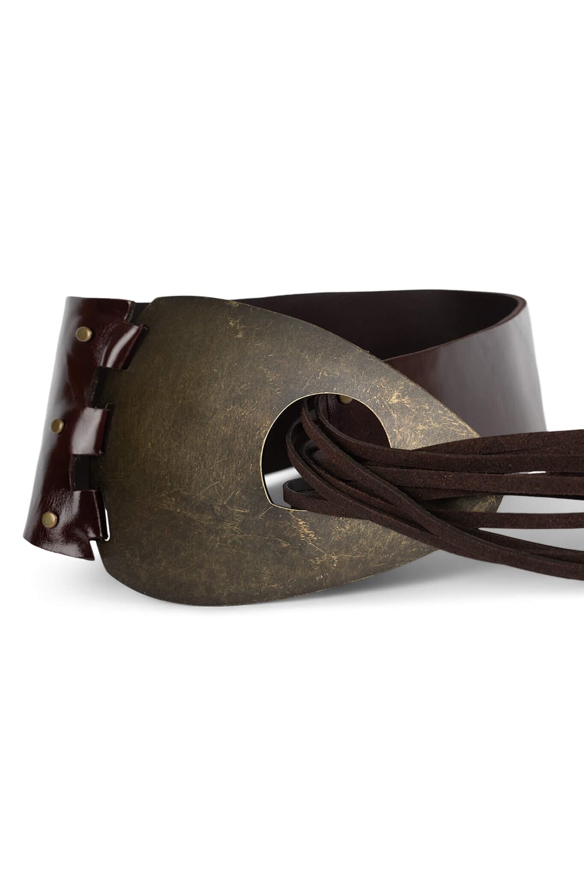 DONT-DARE Jeffrey Campbell Leather Belt Brown Bronze 