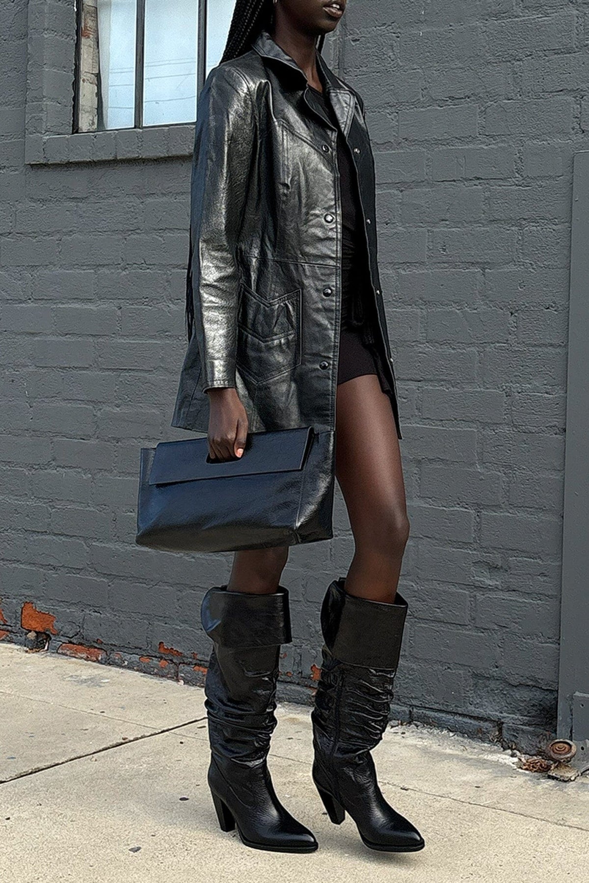 DOUBLOON Jeffrey Campbell Knee-High Boots Black