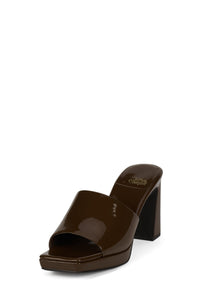 DRESS-CODE Heeled Sandal Dark Brown Patent _hover