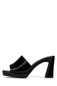 DRESS-CODE Heeled Sandal YYH Black Crinkle Patent 6 