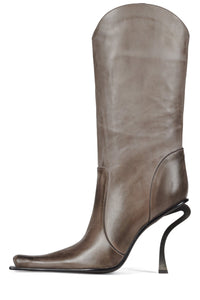 DULCIMER Jeffrey Campbell Heeled Boot Grey Ruboff Pewter