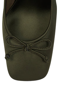 EFFACE Jeffrey Campbell Ballet Heels Khaki Satin Combo