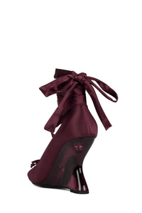 EFFACE Jeffrey Campbell Ballet Heels Berry Satin Combo