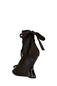 EFFACE Jeffrey Campbell Ballet Heels Brown Satin Combo