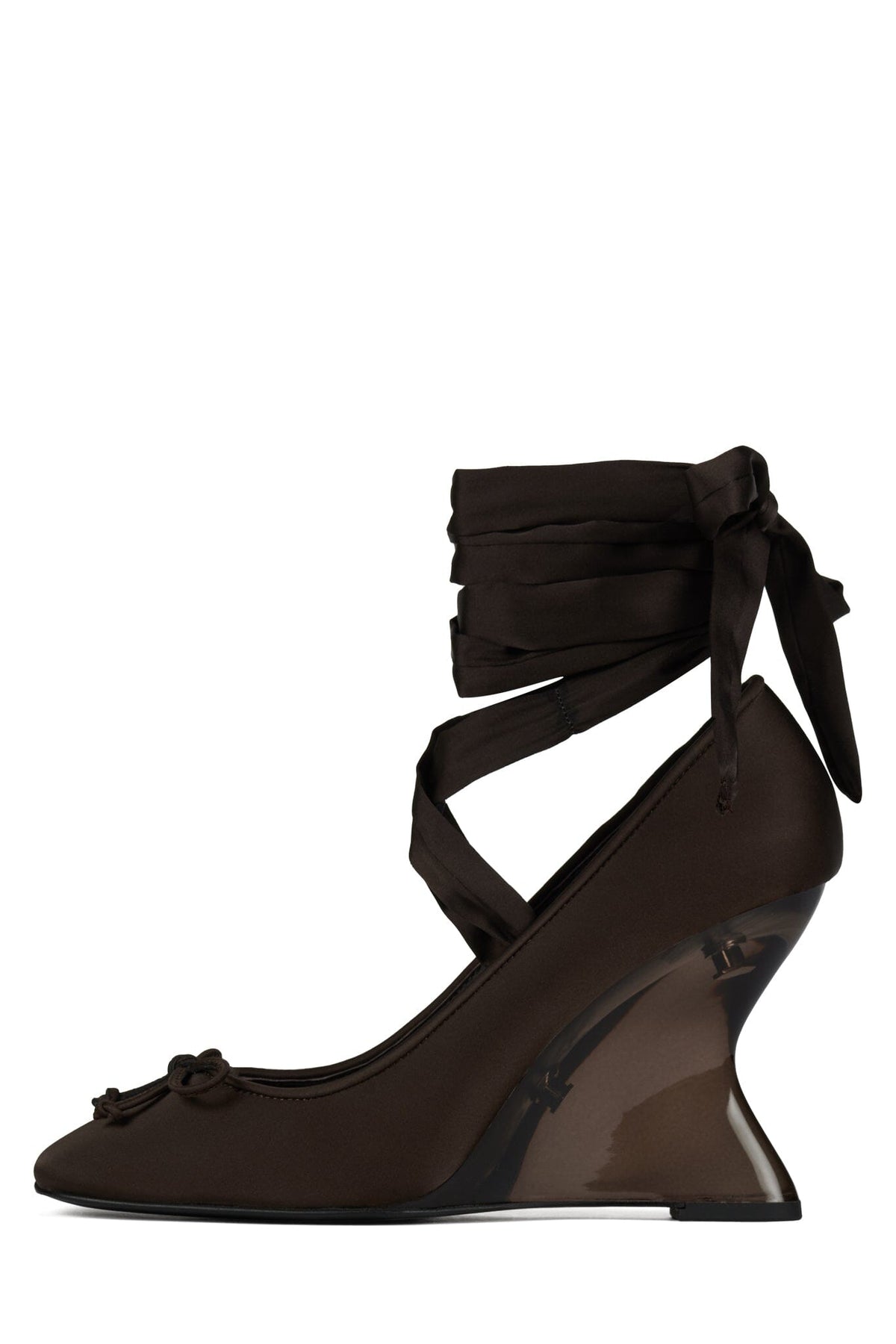 EFFACE Jeffrey Campbell Ballet Heels Brown Satin Combo