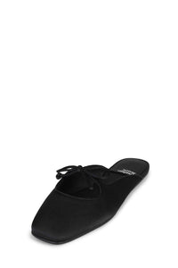 ELAINE Jeffrey Campbell Flat Mule Black Satin