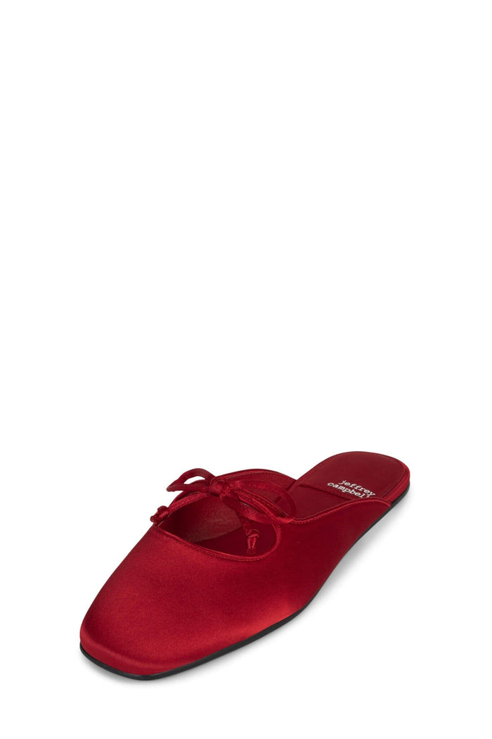 ELAINE Jeffrey Campbell Flat Mule Red Satin