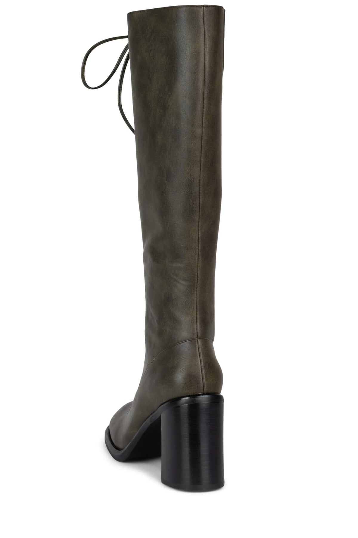 ENGAGE-2 Jeffrey Campbell Lace-up Knee-High Boots Olive Crinkle