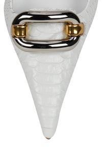 ENTERPRISE Jeffrey Campbell Slingback Heel White Snake Patent