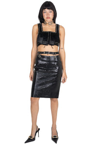 ENTERPRISE Jeffrey Campbell Slingback Heel Dark Grey Snake Combo