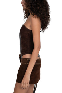 ENTERTAIN TOP Jeffrey Campbell Top Brown Snake Combo 