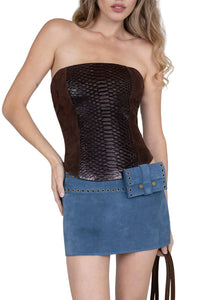 ENTERTAIN TOP Jeffrey Campbell Top Brown Snake Combo 