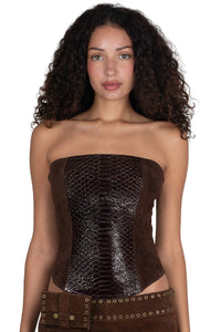 ENTERTAIN TOP Jeffrey Campbell Top Brown Snake Combo 