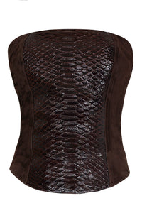 ENTERTAIN TOP Jeffrey Campbell Top Brown Snake Combo