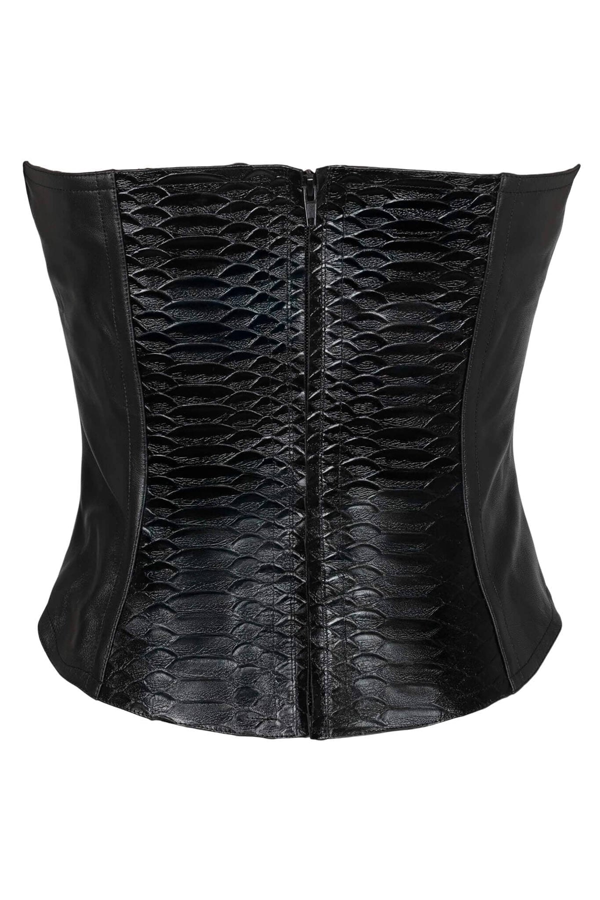 ENTERTAIN TOP Jeffrey Campbell Leather Bodice Black Snake Combo